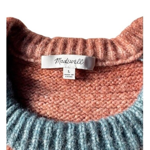 Madewell Women's Sz L Space Dyed Button Shoulder Wool & Alpaca Blend Sweater - Picture 5 of 8